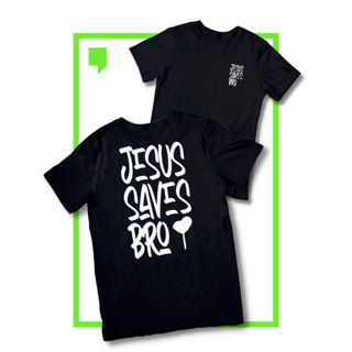 Camiseta Cristã Moda Evangélica Jesus Saves Bro 100% Algodão Básica Unissex Plus Size