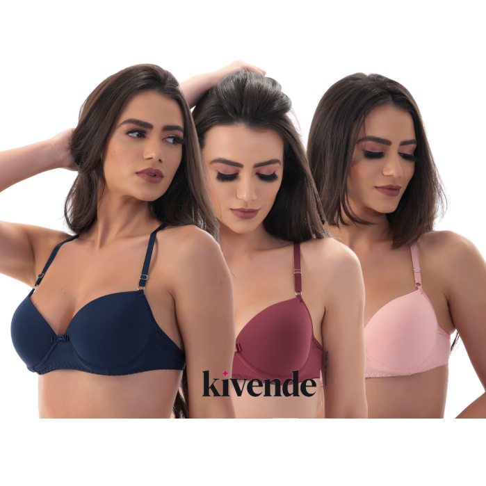 Sutiã Com Bojo Kit 3 Soutien  Básico Sutien pro dia a dia Sutian July em Oferta na Shopee