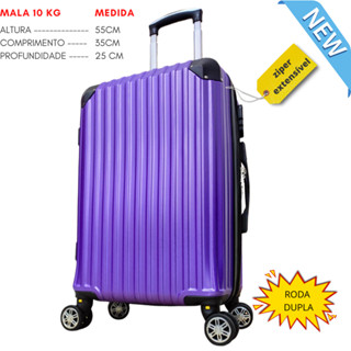 Mala Viagem 10kg e Media e de bordo rodas 360º duplo ziper