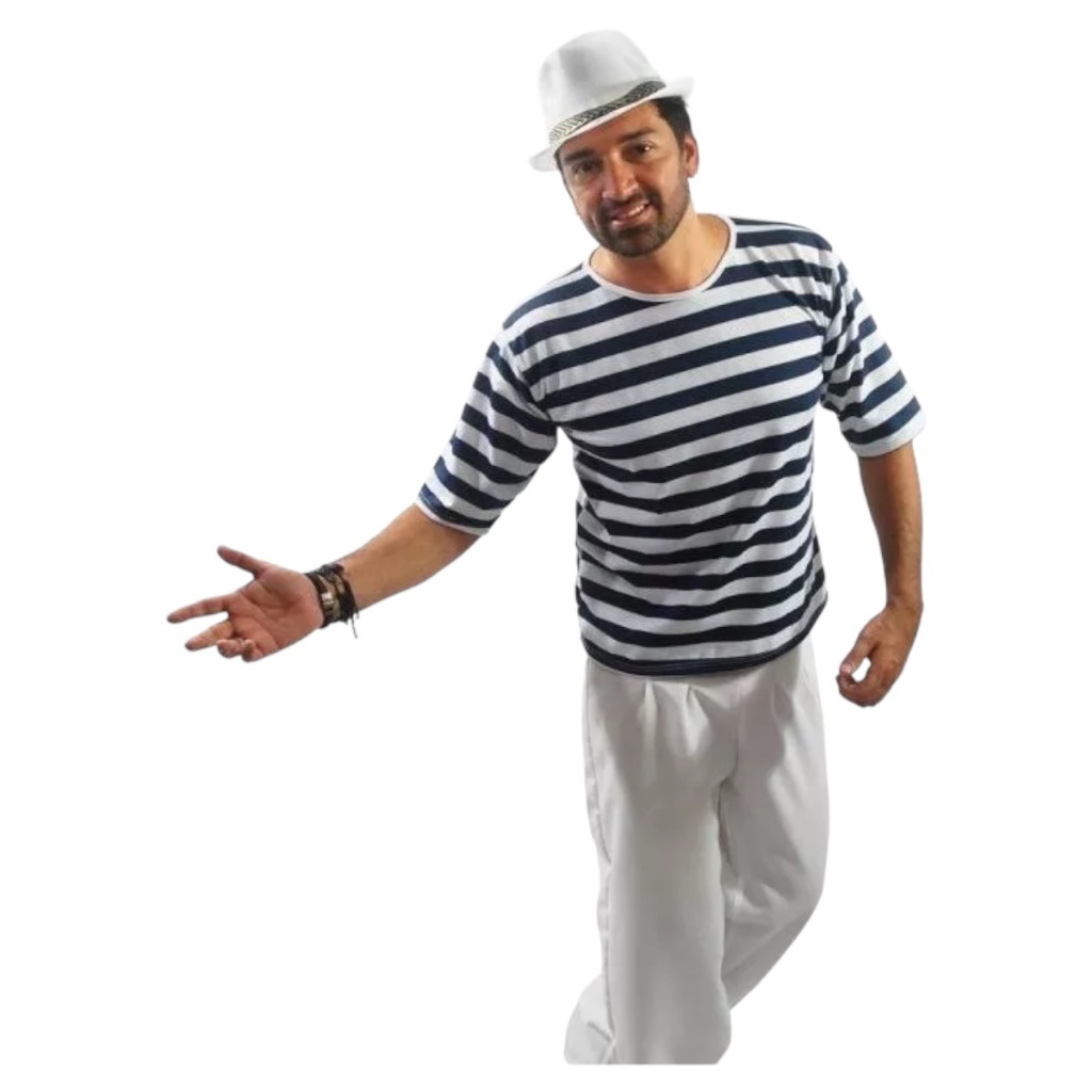 Fantasia Camisa Malandro Adulto Masculino Sambista Carnaval Festa de Boteco Botequim Camisa Listrada Malandrinho