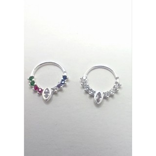 Piercing com pedra de zircônia torção Prata 925 P: Daith, Helix,septo, orelha cód:96