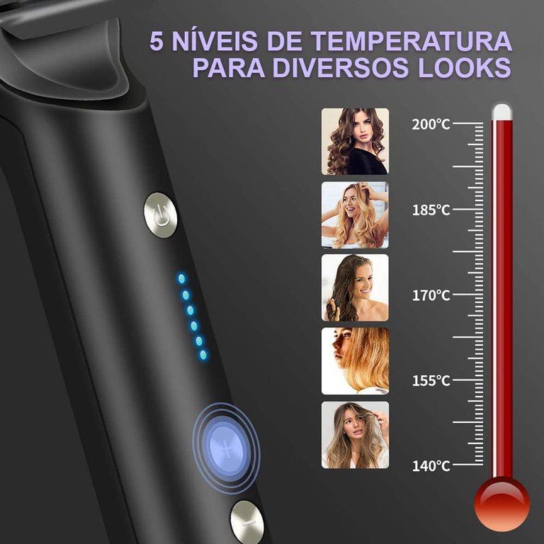 Escova Alisadora Bivolt 5 em 1 - Alisa, Hidrata, Modela, Alinha e Anti-Frizz — imagem 2 de 2