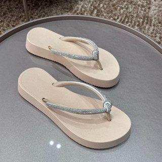 Chinelo plataforma feminino rasteirinha verão strass leve e confortável lançamento