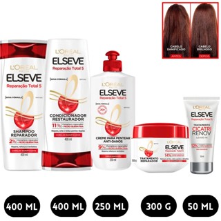 Kit Shampoo e Condicionador Elseve Reparação total Mascara