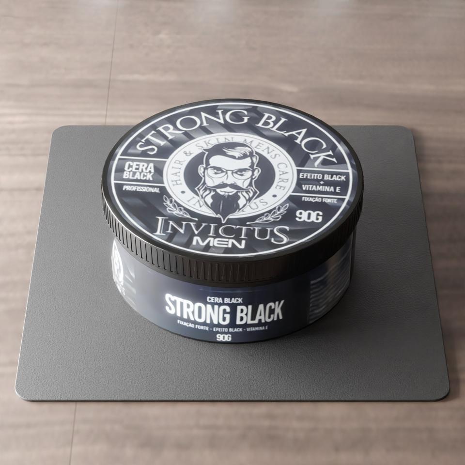 Pasta de Penteado Cabelo Masculino Black 90g Preta Invictus Men