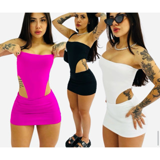 Conjunto Brisa,Body tomara que caia cavado e saia,suplex