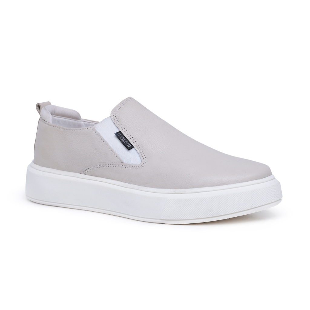 Sapatênis Slip On Couro Masculino Original Palmilha Gel Lançamento Sapato