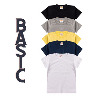 Camiseta Basica Infantil Unissex escolar Tam 1 ao 14 anos.