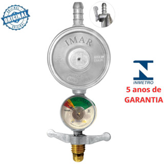 Registro Regulador de Gás com Manômetro Medidor Visor Botijão Gas