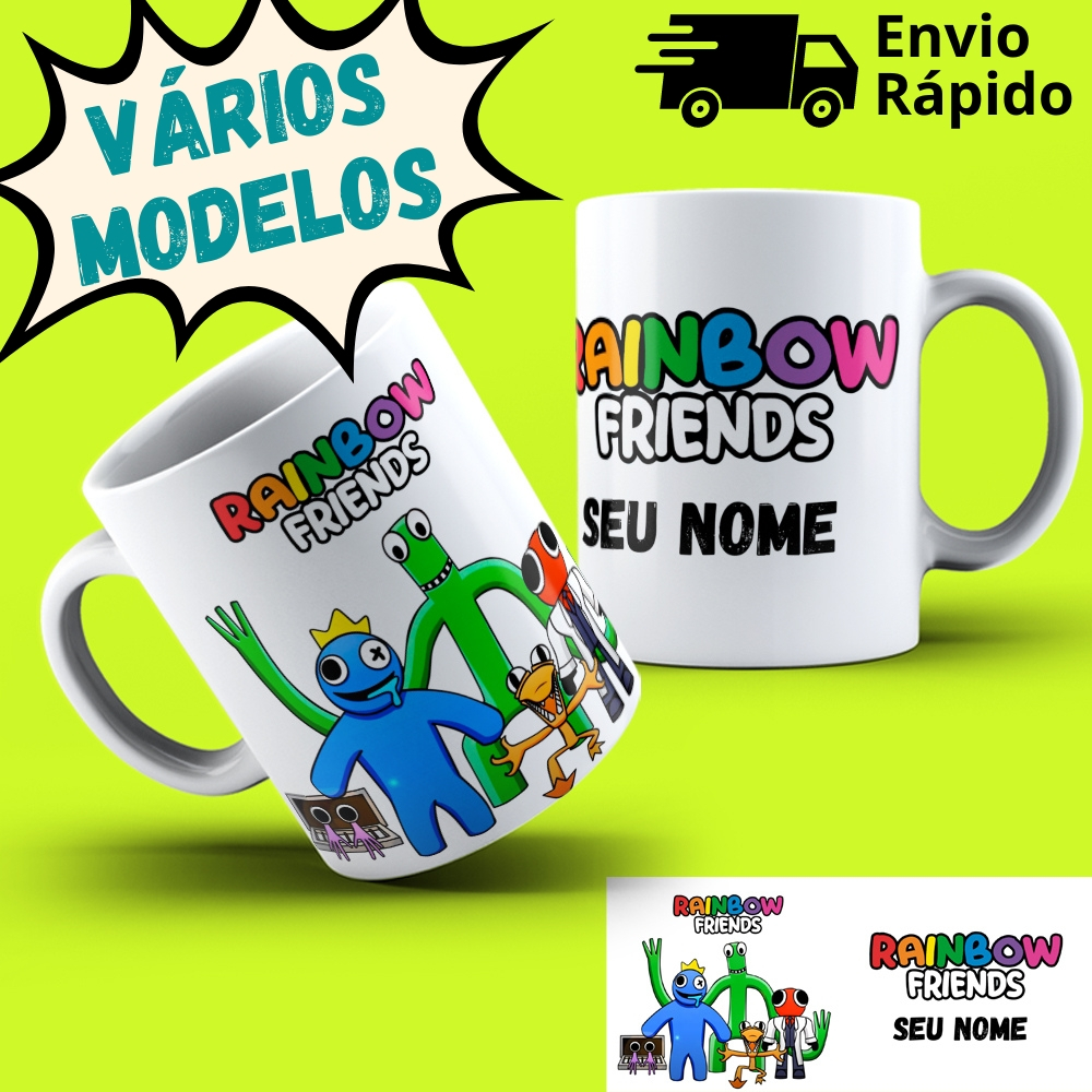 Caneca Rainbow Friends Personalizada 18 Modelos Azul Babão Green Verde Red Purple Orange