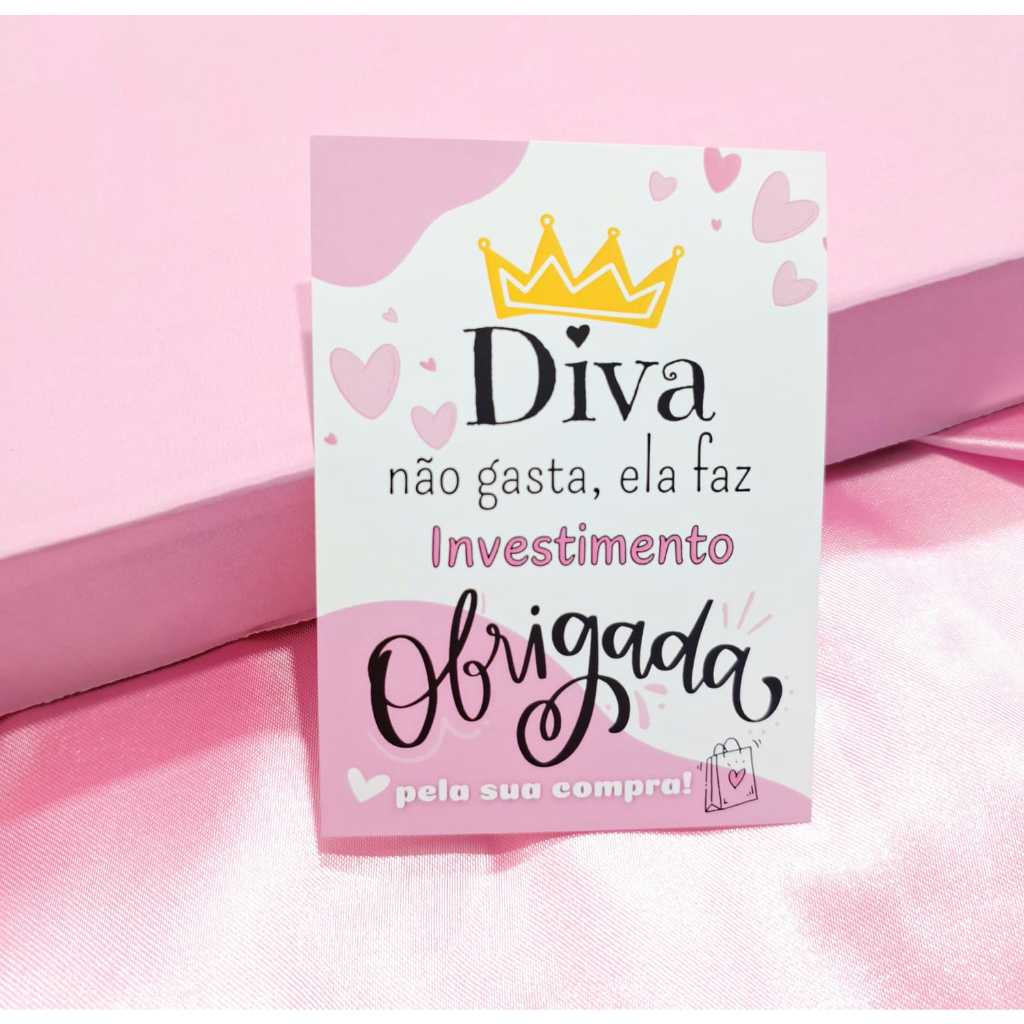 Panfleto DIVA agradecimento cliente mimo 50 unidades em Oferta na Shopee