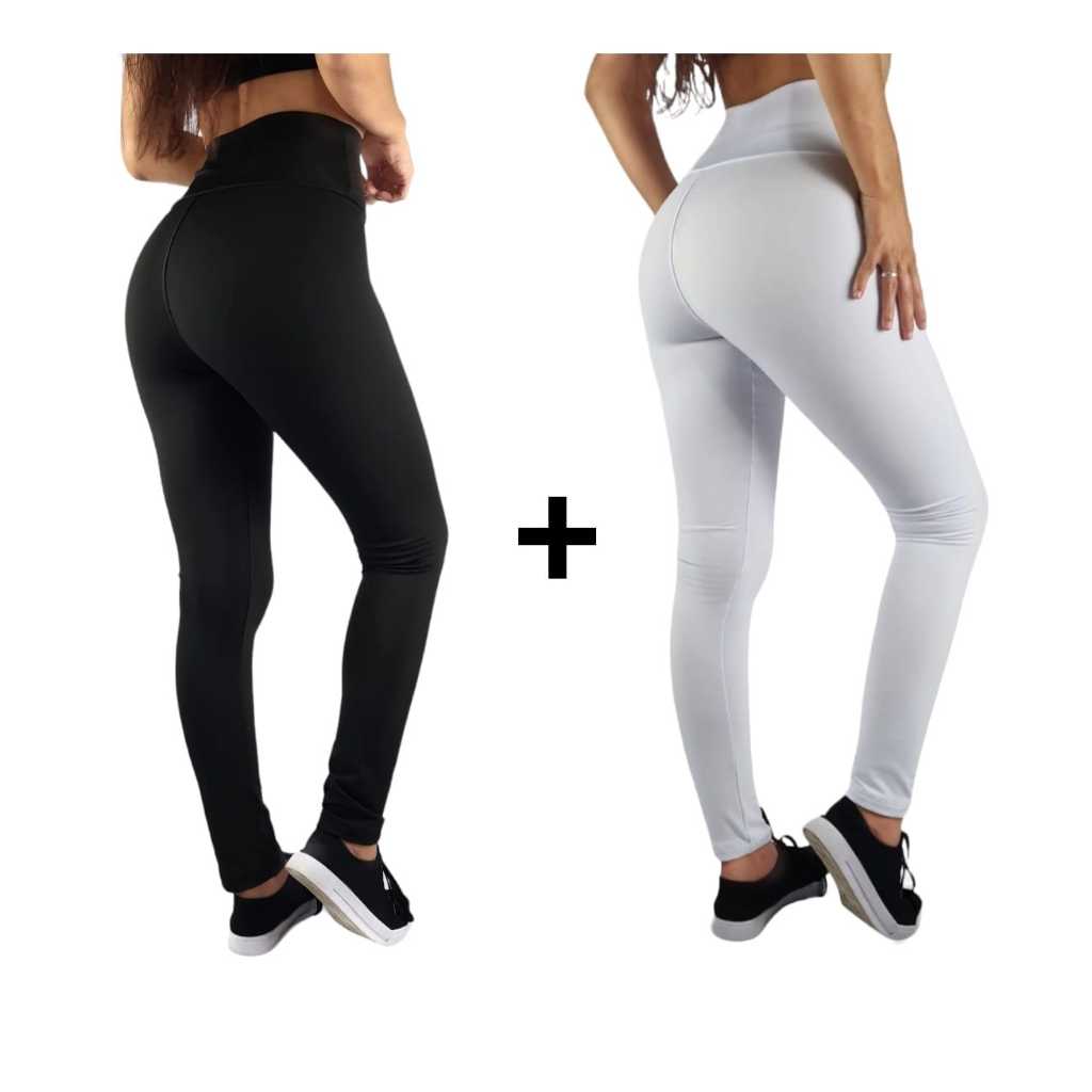 Kit C/ 02 Calça Legging Térmica Flanelada Grossa Forrada Peluciada Plus Size P ao G3