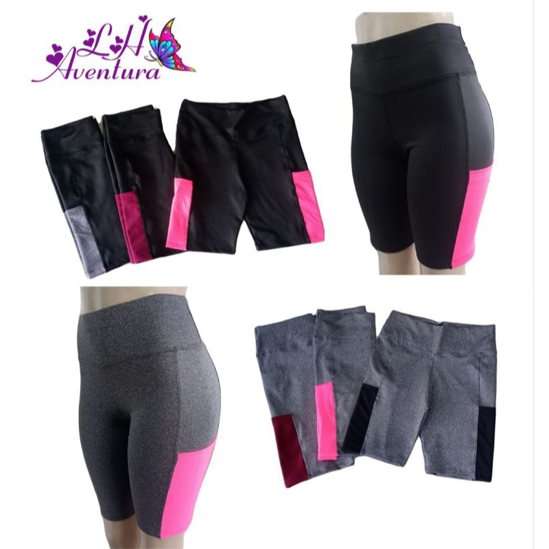 kit 2 bermuda academia femenina com bolso em Oferta na Shopee