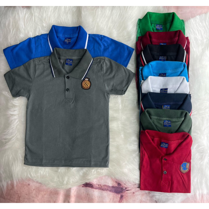 Camisa Camiseta Infantil Masculino Gola Polo Manga Curta Malha Algodão Fio 30 Casual Lisa Basica