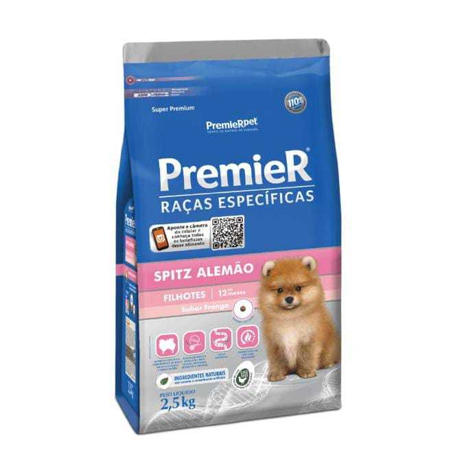 Ração Premier Raças Específicas Spitz Alemão Filhotes Frango 2,5 kg