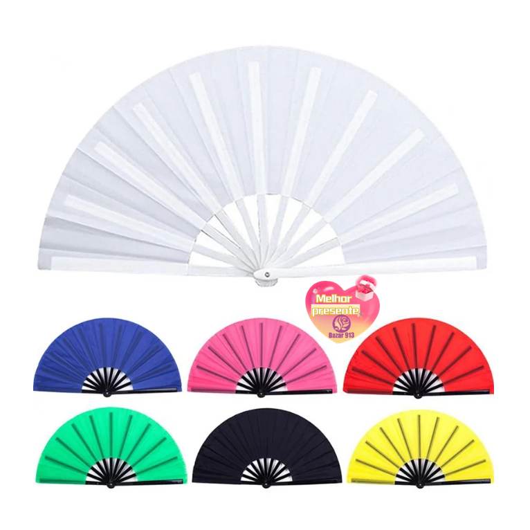 Leque De Mão Grande Kung Fu Tai Chi Apresentação Dança Liso