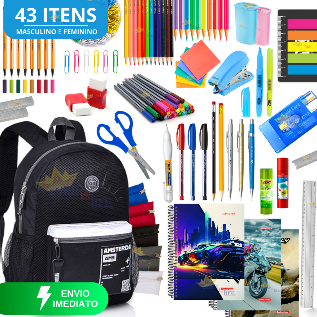 Kit Material Escolar Completo Volta As Aulas Ensino Médio 2026 Masculino Feminino em Oferta na Shopee