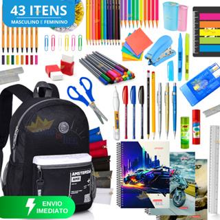 Kit Material Escolar Completo Volta As Aulas Ensino Médio 2026 Masculino Feminino em Oferta na Shopee
