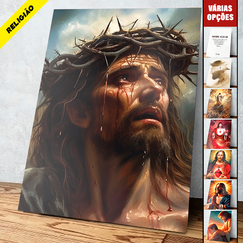 Placas Decorativas Quadros Jesus Cristo 01 a 24, Religião, Jesus, Cristo, Deus, Bíblia 20X28 MDF