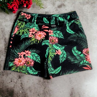 Kit 3 Shorts Crepe Elastano Feminino Florido Cintura alta c/ bolso e cinto fivela em Oferta na Shopee
