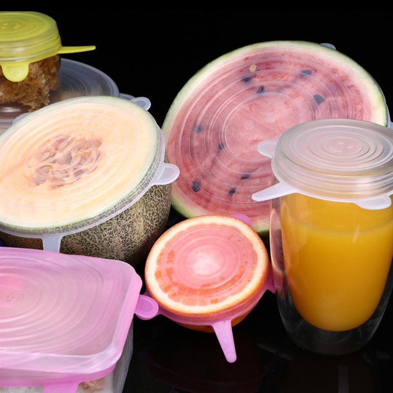 6 Peças Tampa Silicone Material De Segurança Conservação Dos Alimentos Forno De Microondas Disponível em Oferta na Shopee