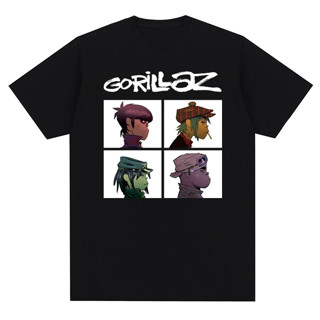 Camiseta Gorillaz Unissex T-shirt Confortável Banda Virtual Blusa Algodão Simples Trip Rock