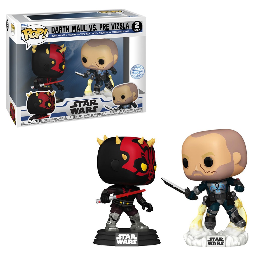 FUNKO POP STAR WARS: CLONE WARS EXCLUSIVE - DARTH MAUL VS. PRE VIZSLA 2-PACK (74744) NOVO ORIGINAL