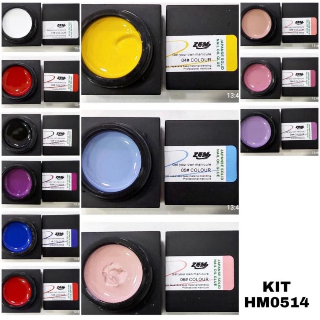 Kit 3/5  Esmalte Gelatina  Paint Gel Gelatina Seca Cabine UV Unha Nails Cores NAO TEM PRETO E BRANCO