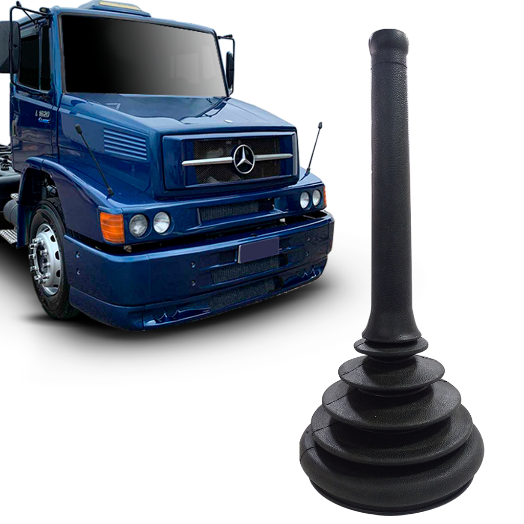 COIFA GUARDA PÓ ALAVANCA CAMBIO PRETO COM PROLONGADOR 320MM CAMINHÃO MB HPN LS1630 L1620 em Oferta na Shopee