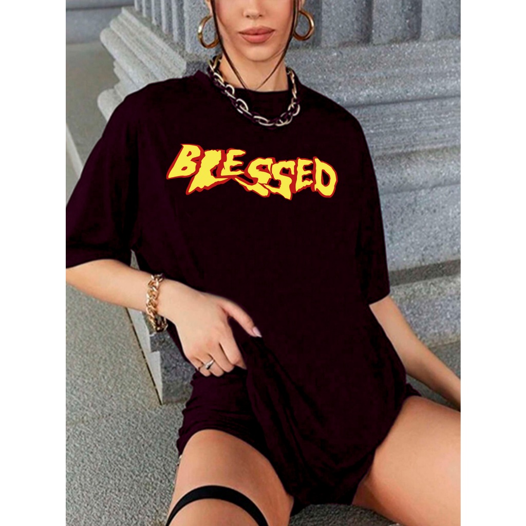 Camiseta Feminina Oversized Blusa Aesthetic Larga Confortável Tecido Macio Liso Meia Malha Estilo Old 