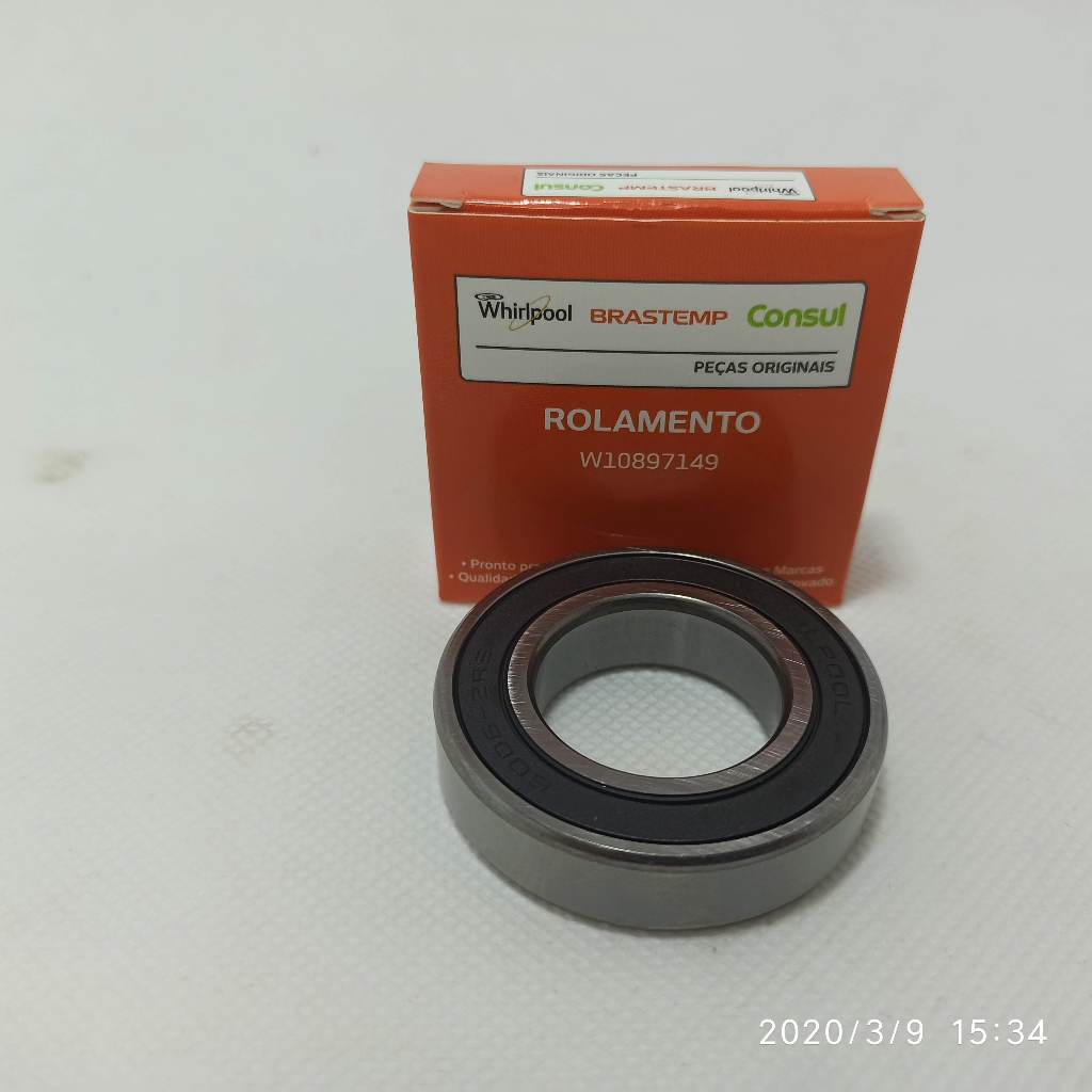 ROLAMENTO ORIGINAL LAVADORA BRASTEMP CONSUL W10897149 6006 2rs