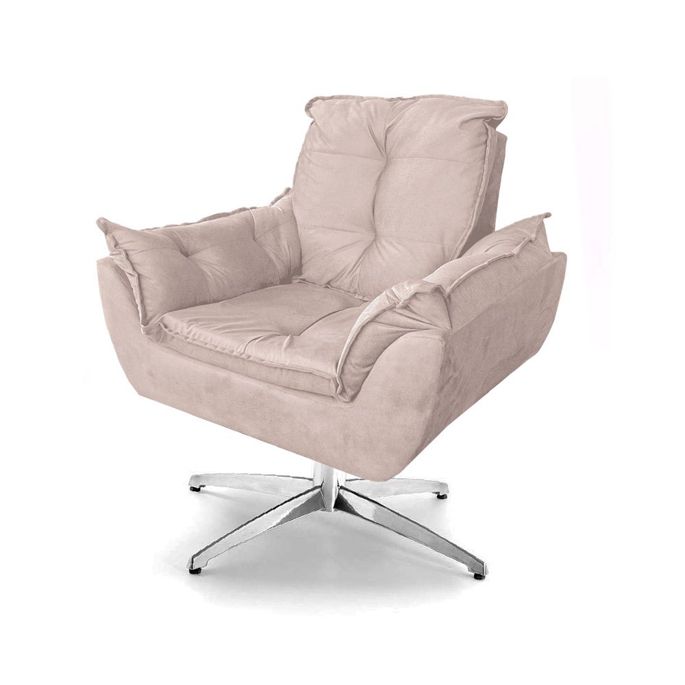 Poltrona Cadeira Opalla Decorativa Suede Varias Cores Base Metálica Reforçada Para Escritório e Sala · foto 2