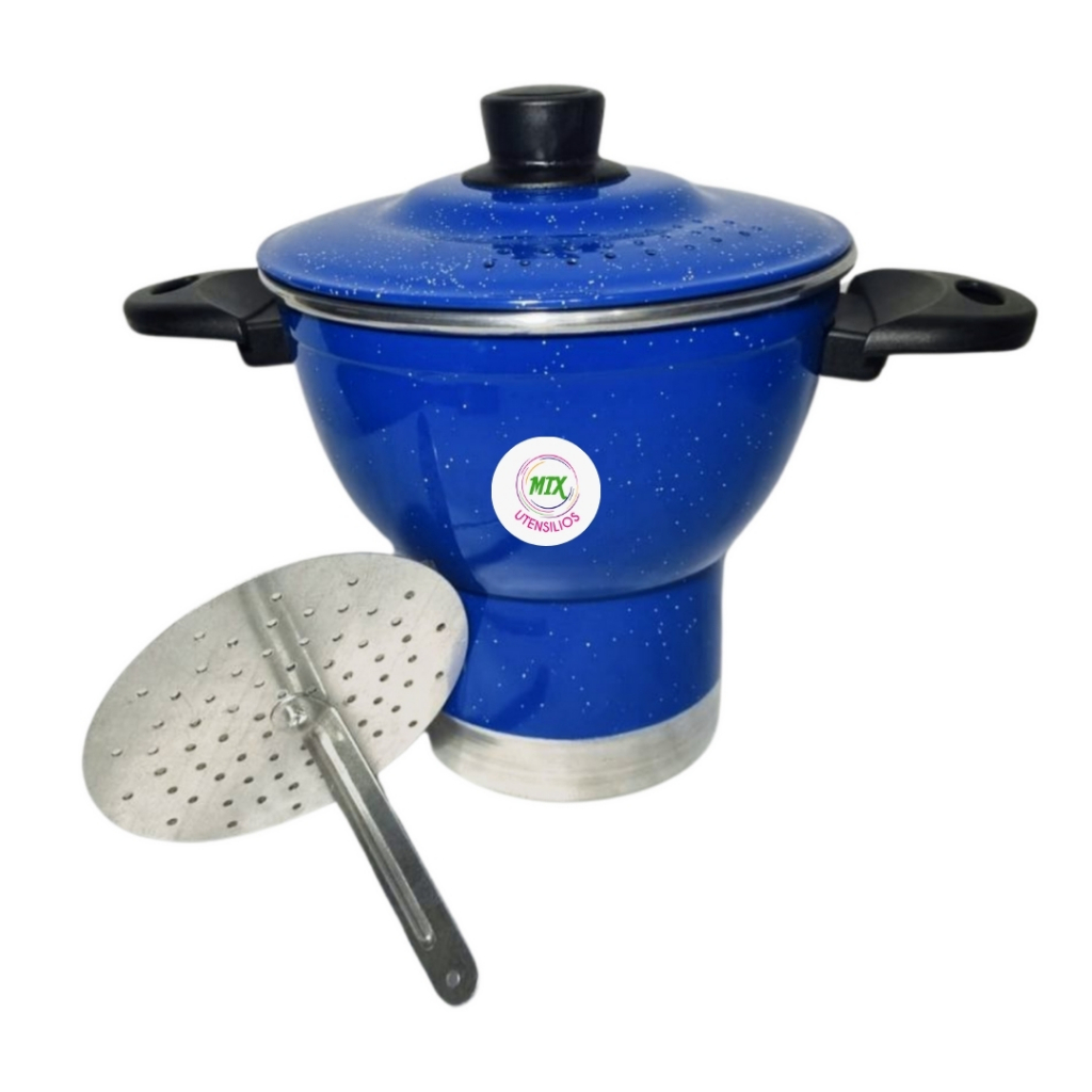 Cuscuzeira Nordestina  Aluminio Azul 4 Porções nº18.( cuscuzeiro, cuzcuzeira, cuzcuzerio)