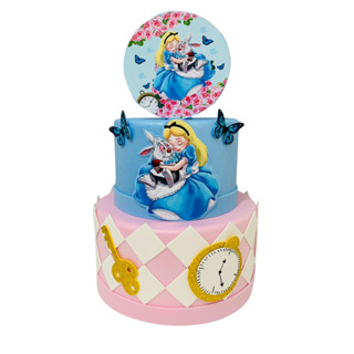 Bolo fake Alice no país das maravilhas
