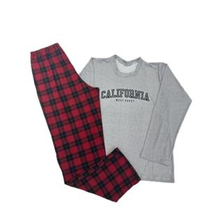 Calça Xadrez e Blusa Conjunto De Dormir Pijama Algodão Confortável Unisex Feminino Masculino