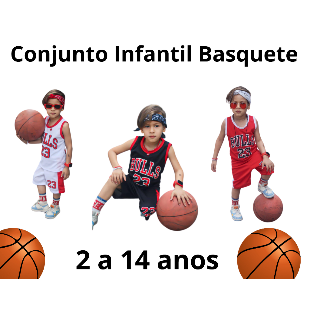 Conjunto Infantil Basquete MBA 2 ao 14 anos Material Exclusivo