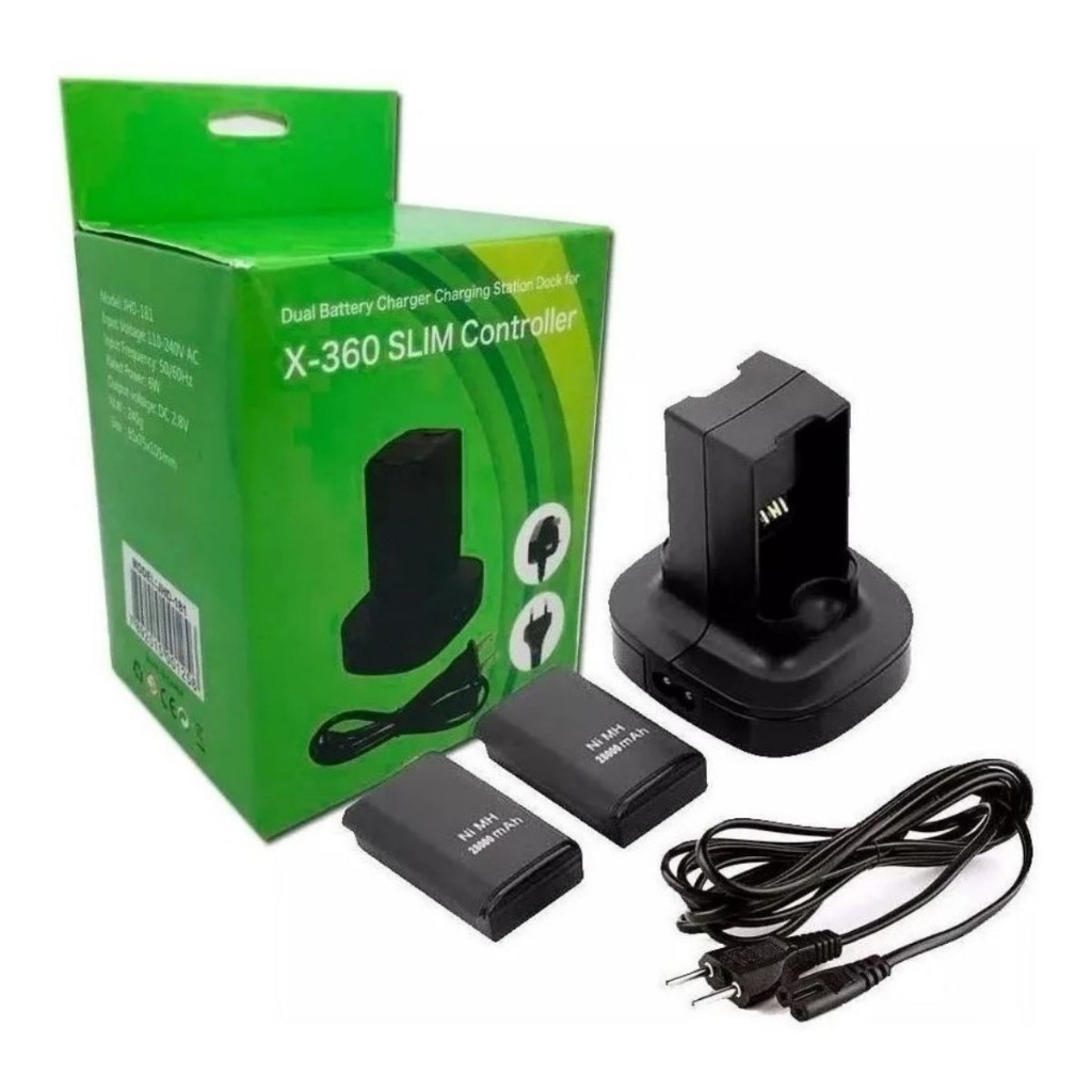 Base Dock Carregador Duplo Bivolt Para Xbox 360 + 2 Baterias em Oferta na Shopee