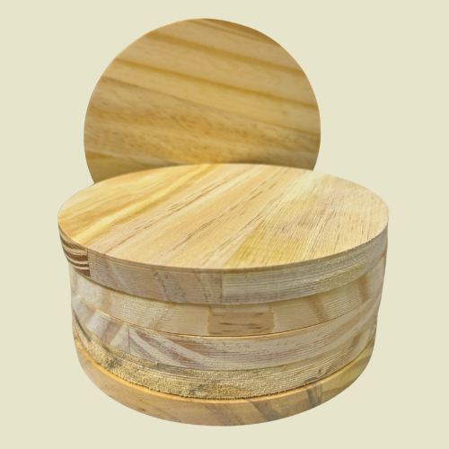 Kit 6 Bolachas de Pinus 15cm x 1,5cm | Bolacha de Madeira Pinus | Decoração Mesa Posta