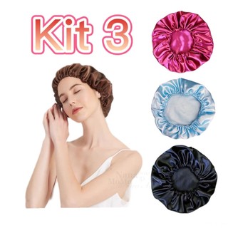 Kit 3 unidades Touca de Cetim Antifrizz TAM unico