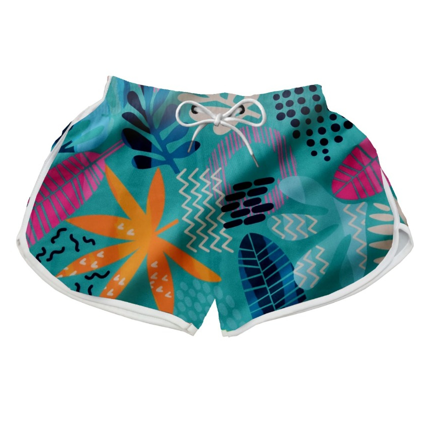 Shortinho Feminino Estampas Variadas Estilo Praia Elastano em Oferta na Shopee