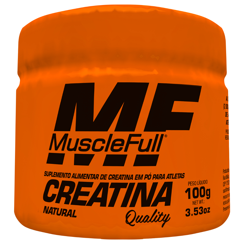 Suplemento Creatina Monohidratada 100% Quality 100g Muscle Full para contrução de massa muscular aumento de força e para recuperação Recuperação Muscular