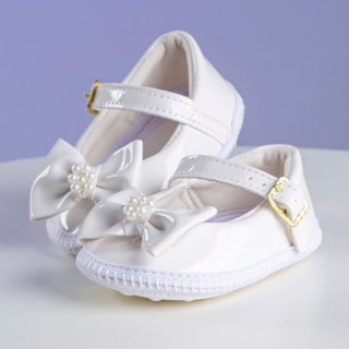Sapatilha Infantil Bebê Menina Laço com Pérola Batizado Festa Benne Kids Promoção Natal Ano Novo em Oferta na Shopee
