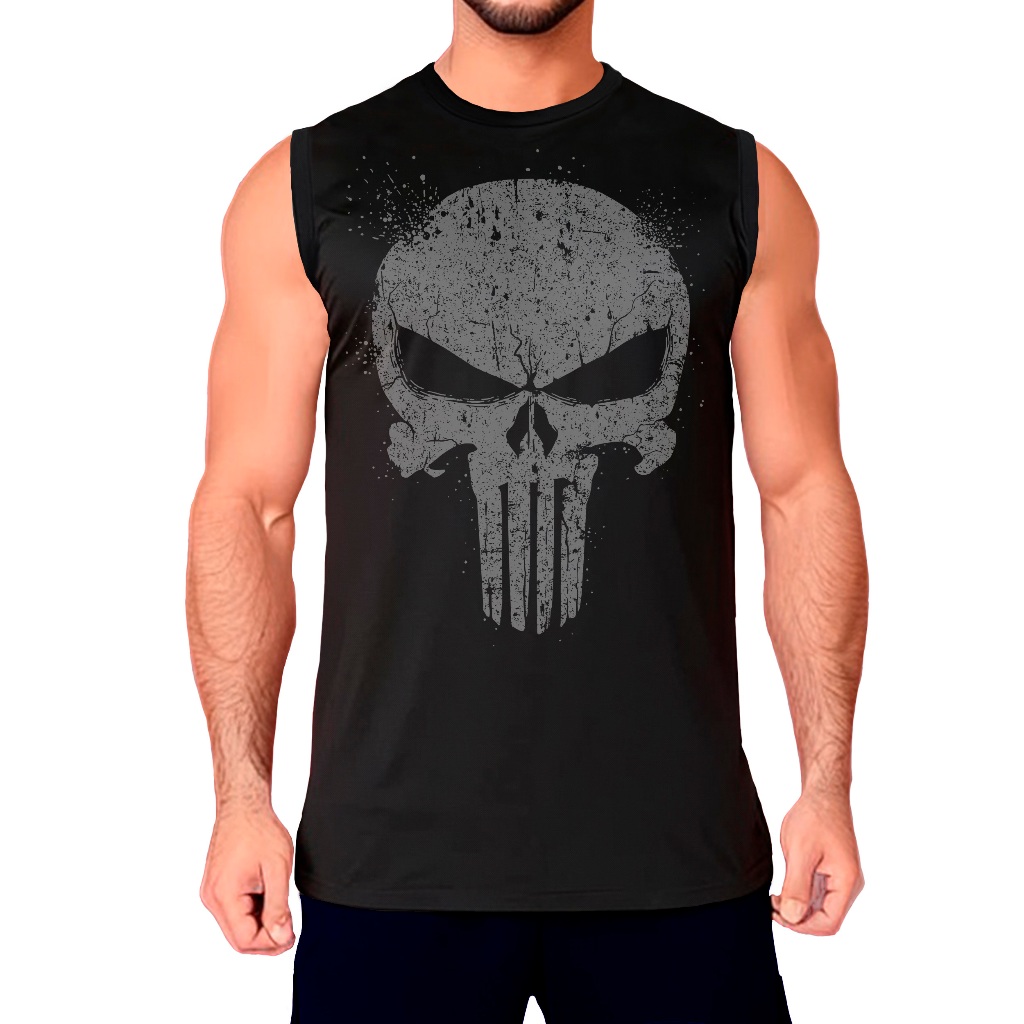 Regata Machão Masculina Academia Estampa The  Punisher em Oferta na Shopee
