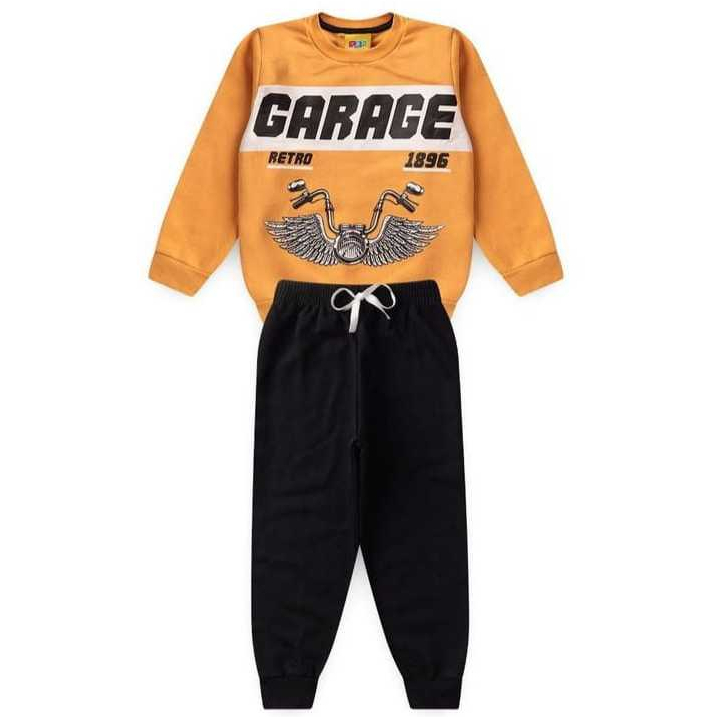 Conjunto Moletom Flanelado/Forrado por dentro Tamanho 03 Masculino Menino Infantil Inverno