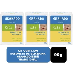 Kit 03un Sabonete De Glicerina Granado Bebê Tradicional 90g