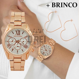 Relógio Feminino Dourado Banhado a Ouro 18k Original a Prova D
