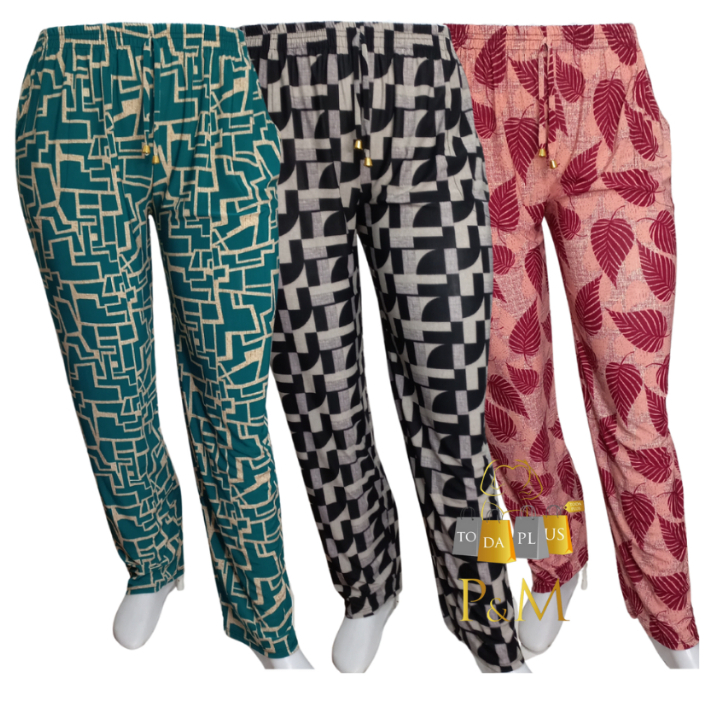 Calça Feminina Com Bolso Lateral  Excelente Malha Fria Soltinhas Senhoras . em Oferta na Shopee