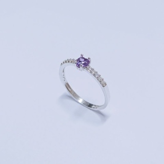 ANEL PEDRA ROXA ZIRCÔNIA - ANEL EM PRATA 925 - ANEL CORAÇÃO FEMININO em Oferta na Shopee