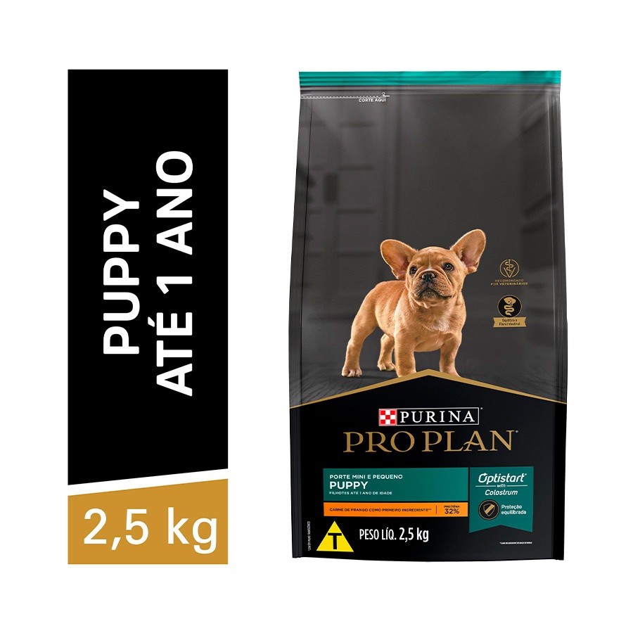 Ração Nestlé Purina Pro Plan Para cães Raças Pequenas Filhote Sabor Frango e Arroz - 2,5kg