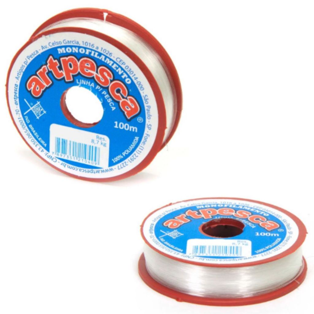 Fio de Nylon Linha de Pesca Monofilamento - Carretel com 100m / Varios Tamanhos: 0,20mm a 1,00mm